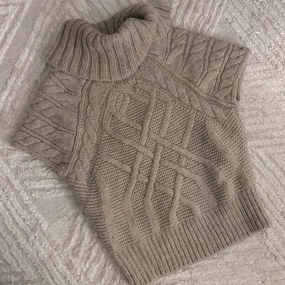 LOFT size XS Chunky Cowl Neck Sweater Short Sleeve like NEW Cozy Winter Fall